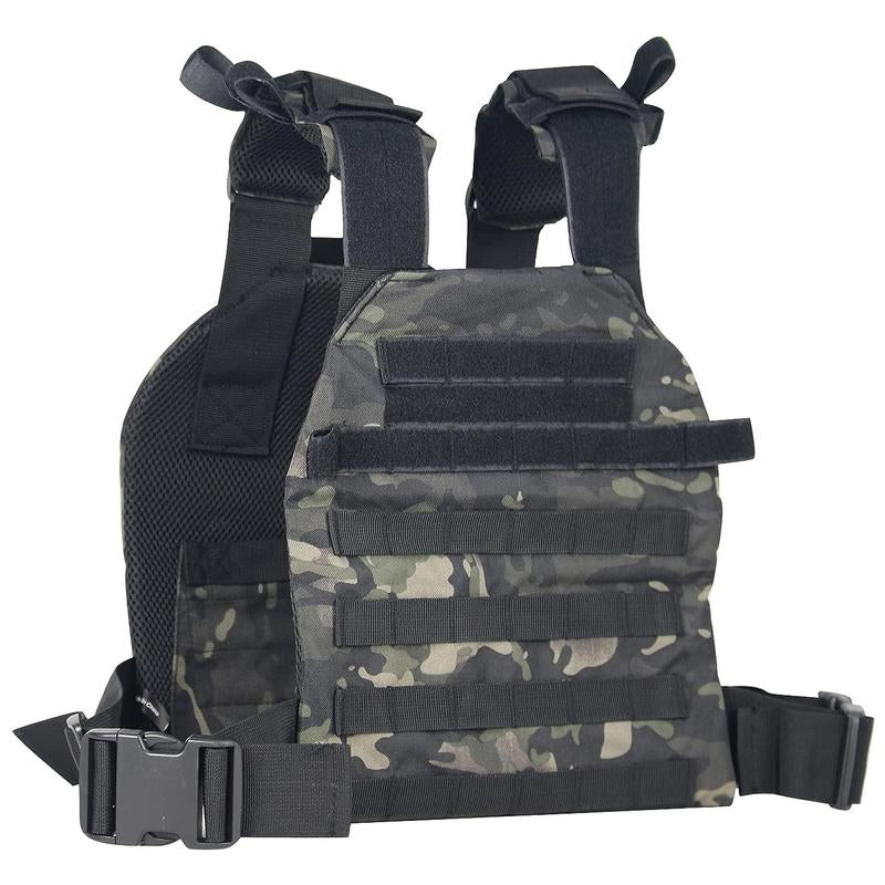 Tactical Adjustable Weighted Vest for Men and Women Wods, Strength Endurance Training Fitness Workouts Running - Quick Release, Molle System