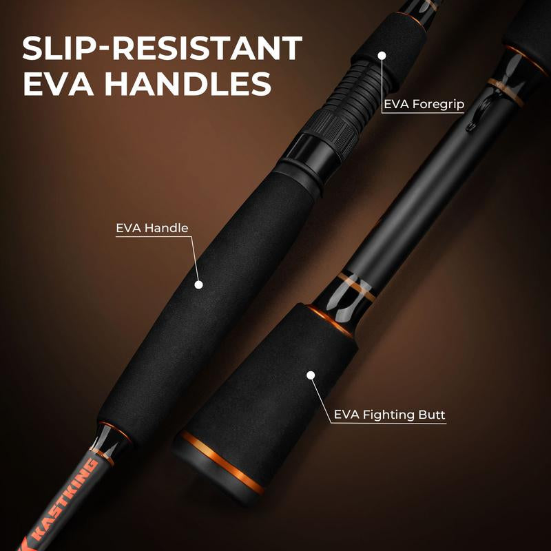 Kastking Brent Chapman Spinning Rod and Reel Combo, Tailored Tackle Kits, IM6 Graphite 2Pc Blanks, 5.2:1 Gear Ratio, 9 + 1/5 + 1 Ball Bearings, Stainless Steel Guides, EVA Handles
