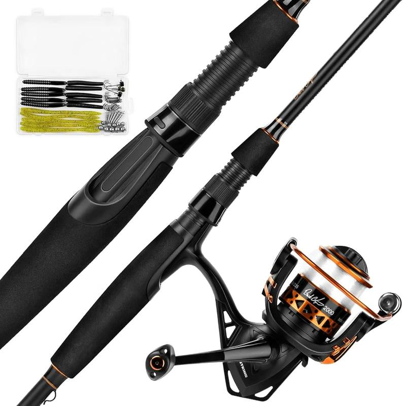 Kastking Brent Chapman Spinning Rod and Reel Combo, Tailored Tackle Kits, IM6 Graphite 2Pc Blanks, 5.2:1 Gear Ratio, 9 + 1/5 + 1 Ball Bearings, Stainless Steel Guides, EVA Handles