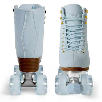Roller Skates for Women or Men with Height Adjustable Rubber Stoppers Retro Suede Quad Roller Skates for Outdoor and Indoor