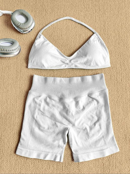 New Women'S Sporty Yoga Set, High-Waist Tight-Fitting Shorts and Tank Top, Summer Fitness for Running and Gym