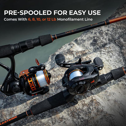 Kastking Brent Chapman Spinning Rod and Reel Combo, Tailored Tackle Kits, IM6 Graphite 2Pc Blanks, 5.2:1 Gear Ratio, 9 + 1/5 + 1 Ball Bearings, Stainless Steel Guides, EVA Handles