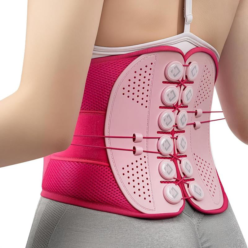 KKT Adjustable Back Support Brace, Ergonomic Back Brace for Lower Back Pain Women, Lumbar Support Belt for Relief Sciatica Pain